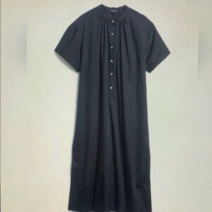 Elegant Black Button-Up Dress